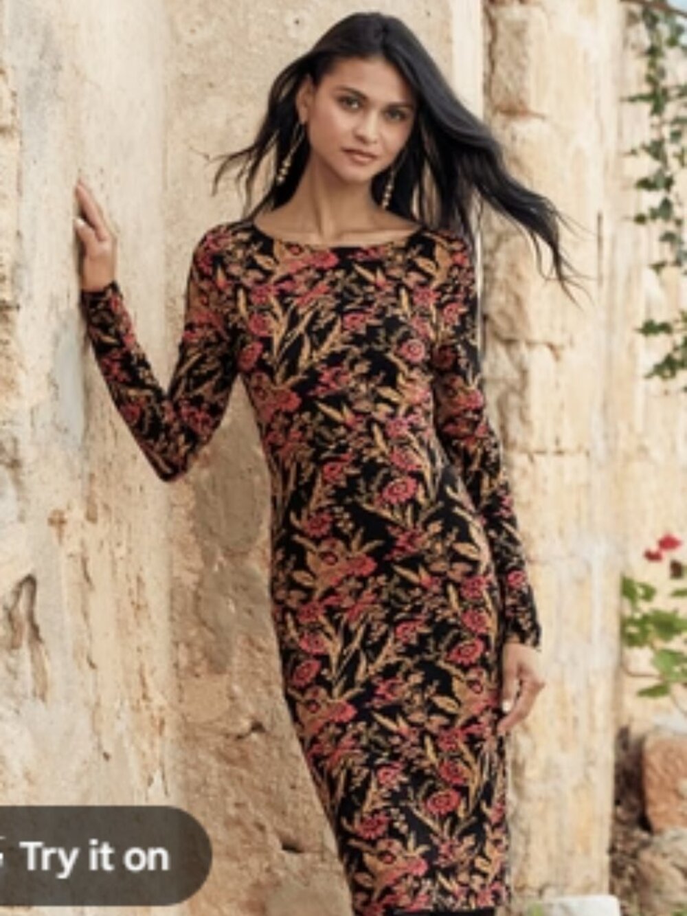Spartina 449 Fleur Sauvage Sheath Long Sleeve Dress